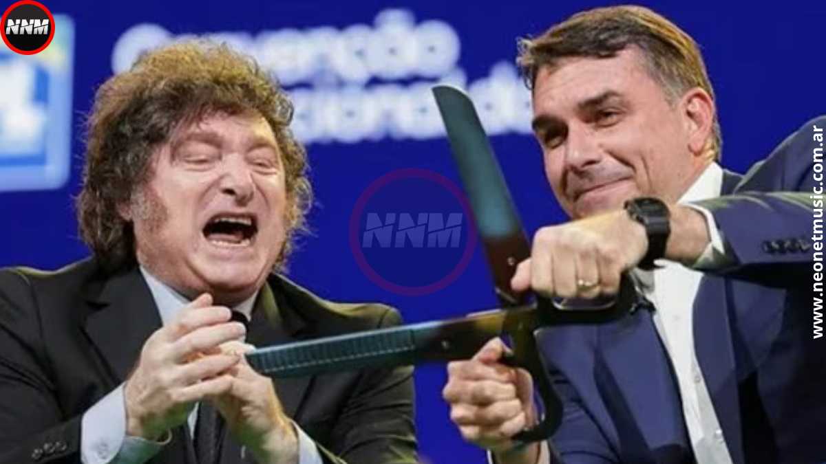 Milei guarda silencio ante fuga de Flávio Bolsonaro